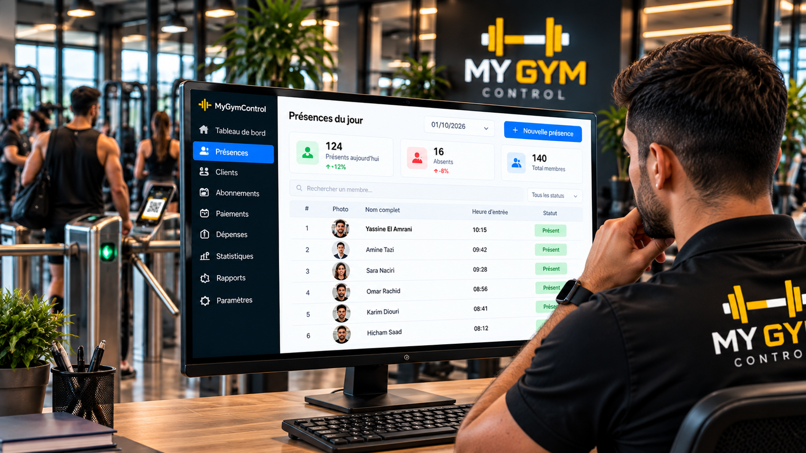 Gestion des membres MyGymControl